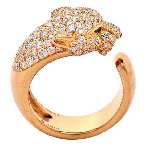 cartier panthère ring diamond|cartier panther ring for sale.